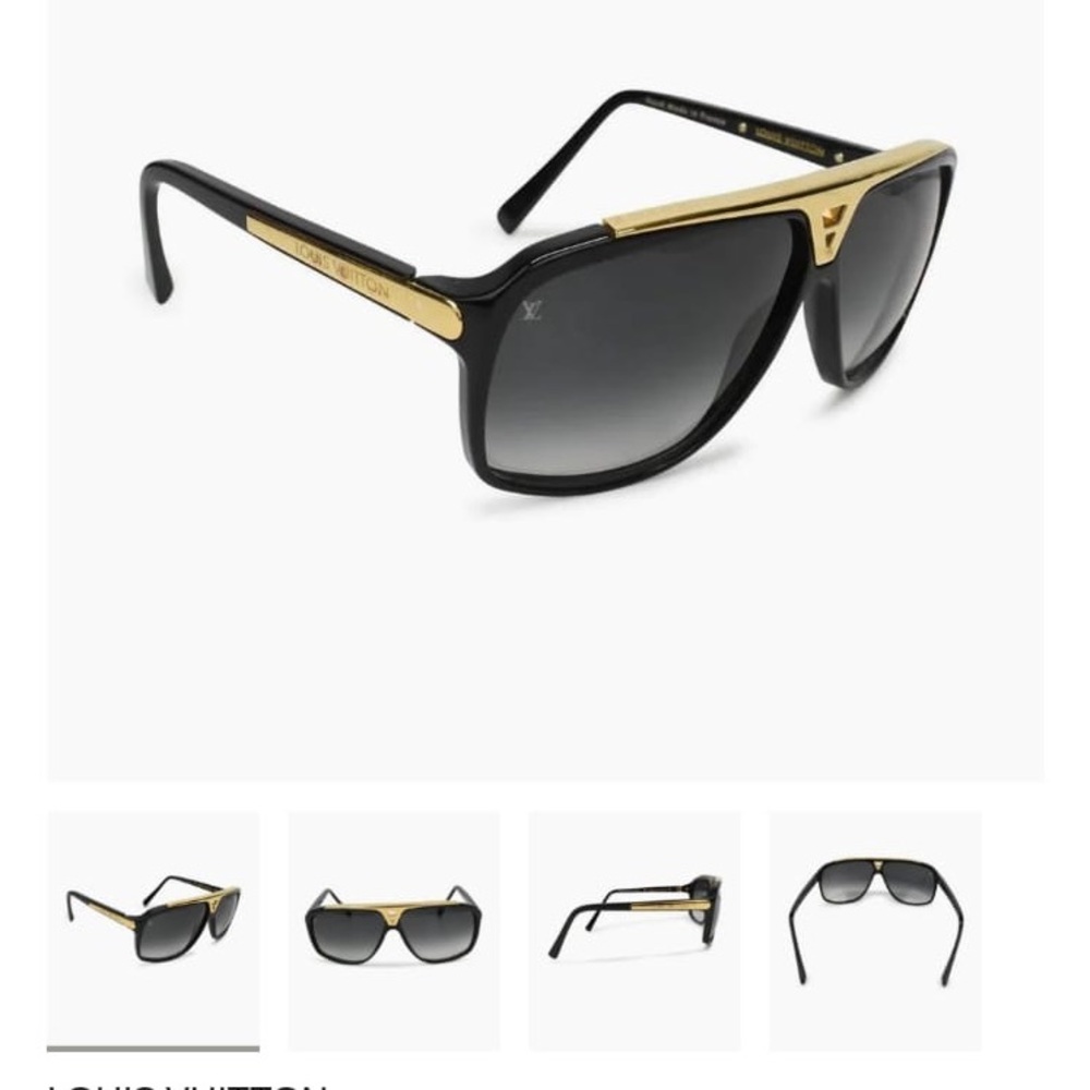 Louis Vuitton Black and Gold Aviator Sunglasses